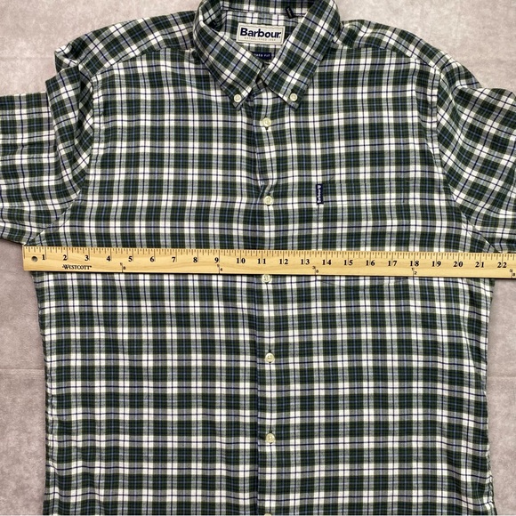 Barbour Shirt Men's M Plaid Flannel Eco 3 Tailored Shirt Button Down Casual - Picture 16 of 16